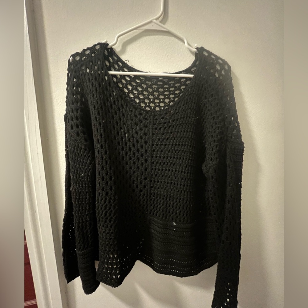 525 america black knit pullover sweater size M - Picture 4 of 5